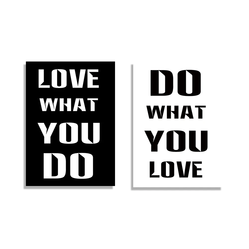 Do what you love and love what you do quote canvas wall art print poster decorating office, motivational poster