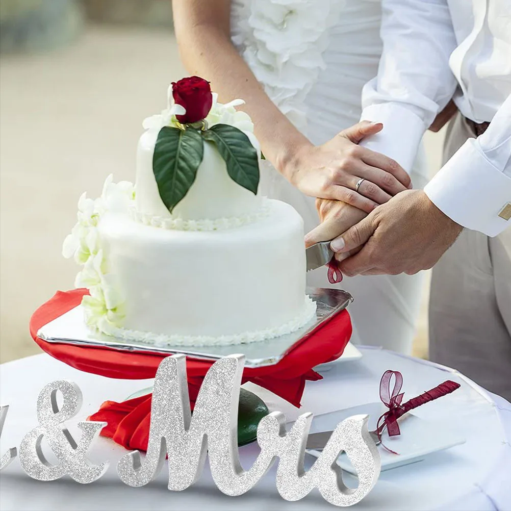

3 Pcs Letter Decor Retro Bride Wedding Adornment Desk Table Supplies Environmental Wedding Adornment Friendly