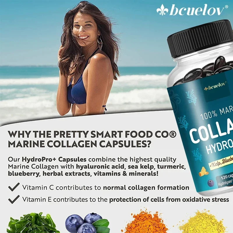 Hydrolyzed Marine Collagen - HYDROPRO supports skin and joint, hair and nail health nutritional supplement