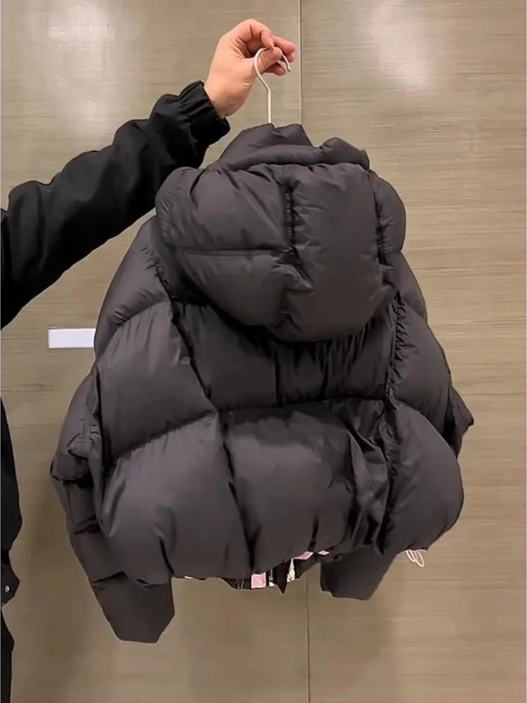 

Утепленная зимняя женская куртка-пуховик из хлопка, модная корейская свободная верхняя одежда на молнии