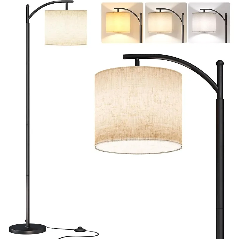 

Arc Floor Lamp,Modern Floor Lamp with 9W 3 Color Temperatures Bulb,Metal Standing Lamps