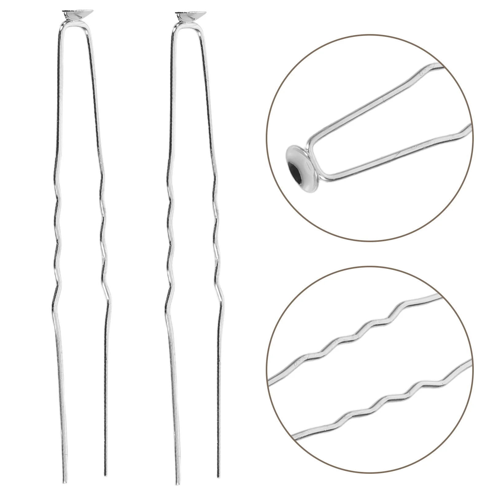 

50Pcs Bridal Hair Pin U Shaped French Metal Forks Silver for Wedding Updo Hair Accessories Elegant Chignon Pin Secure Hold