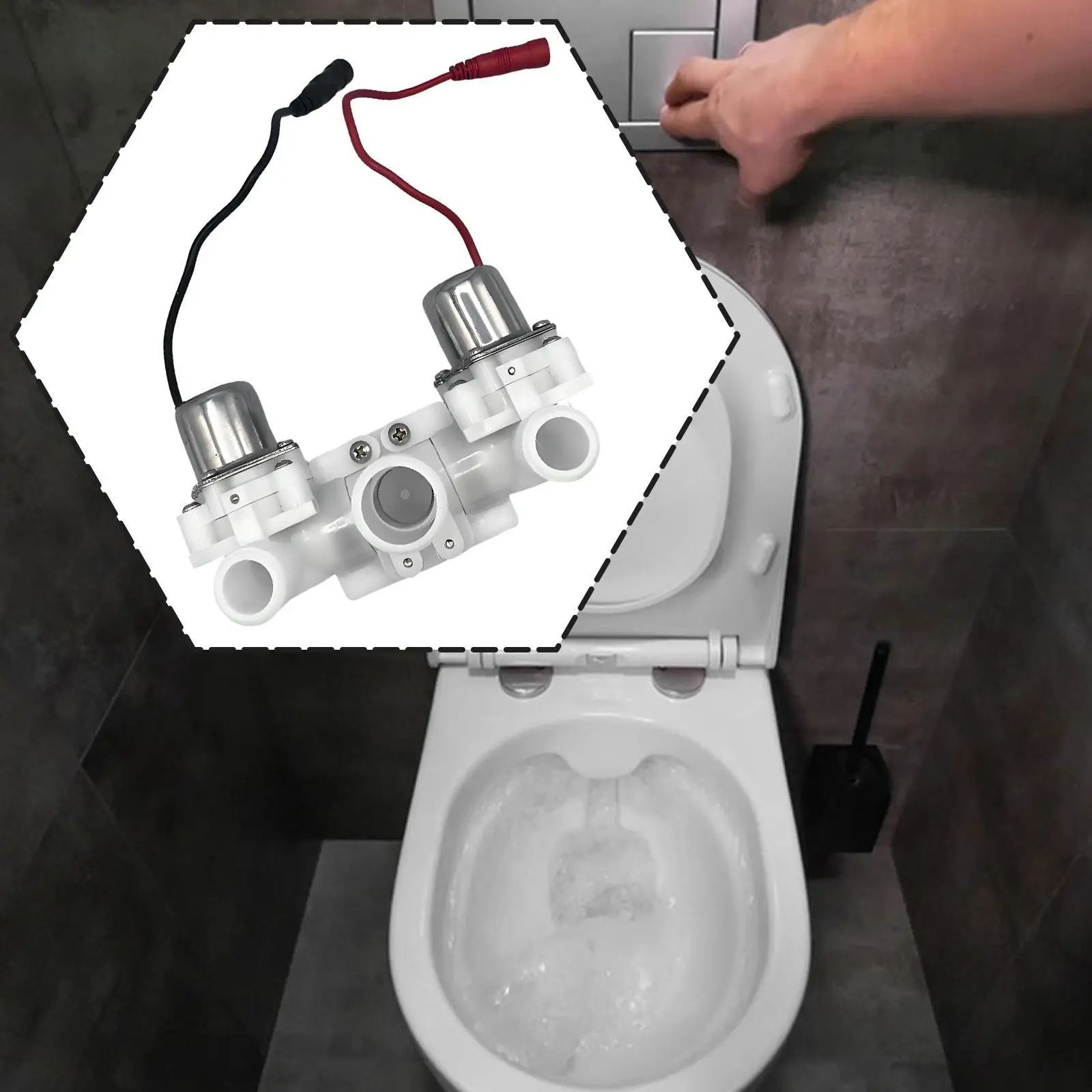 Tankless Toilet Solenoid Valve Assembly Kit Household Toilet Repair Part