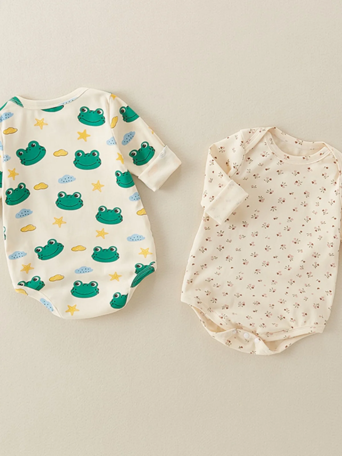 

Pure Cotton Long Sve Onesie for Newborn Baby Autumn Outfit Single Layer Underwear Cartoon Outerwear Harem Pants mid Waist