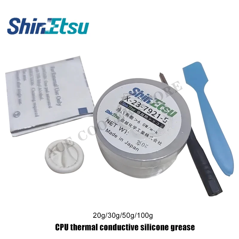 Shin-Etsu 7921 7868 Grey Thermal Paste For CPU GPU Computer Notebook Cooling Conductive Silicone Grease Non-conductive 20g 50g