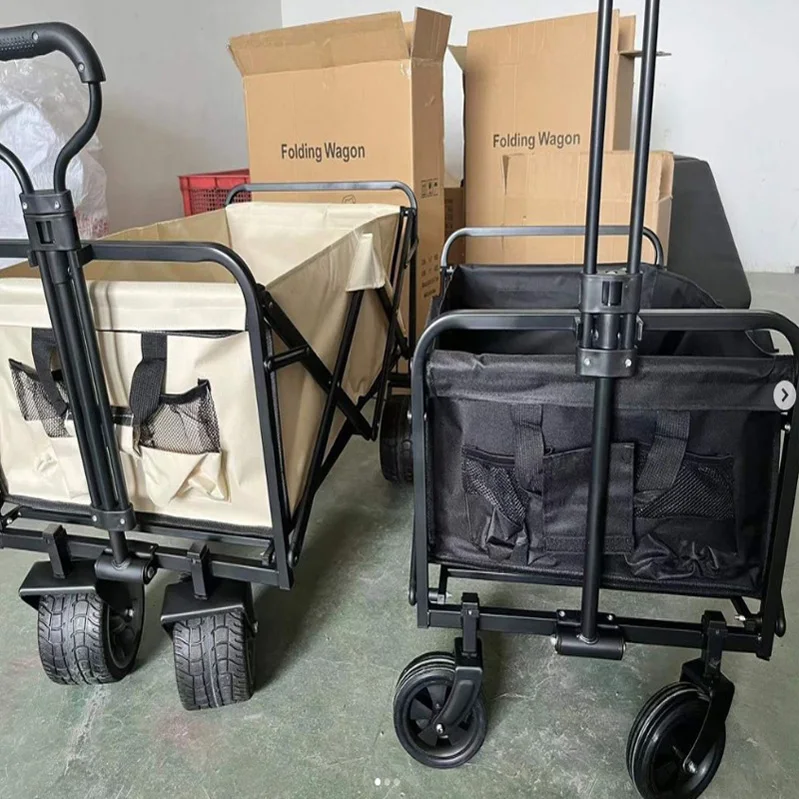 Adjustable Heavy Duty Collapsible Folding Utility Car Wagon Outdoor Camping Cart Beach Picnic Foldable Camping Pull Wagon