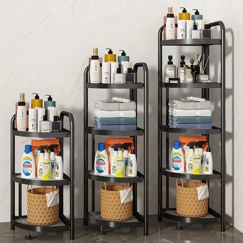 Toilet Floor-to-ceiling multi-layer triangular shelf, toilet storage artifact Daquan toilet, bathroom washstand