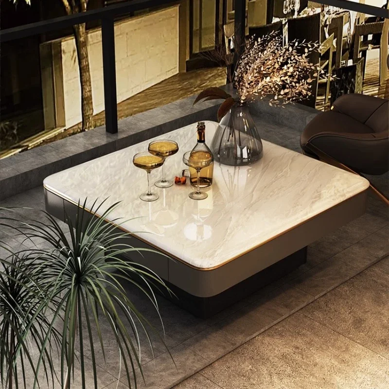 

Side few light luxury sofa marble square corner few balcony small tea table retro small square few