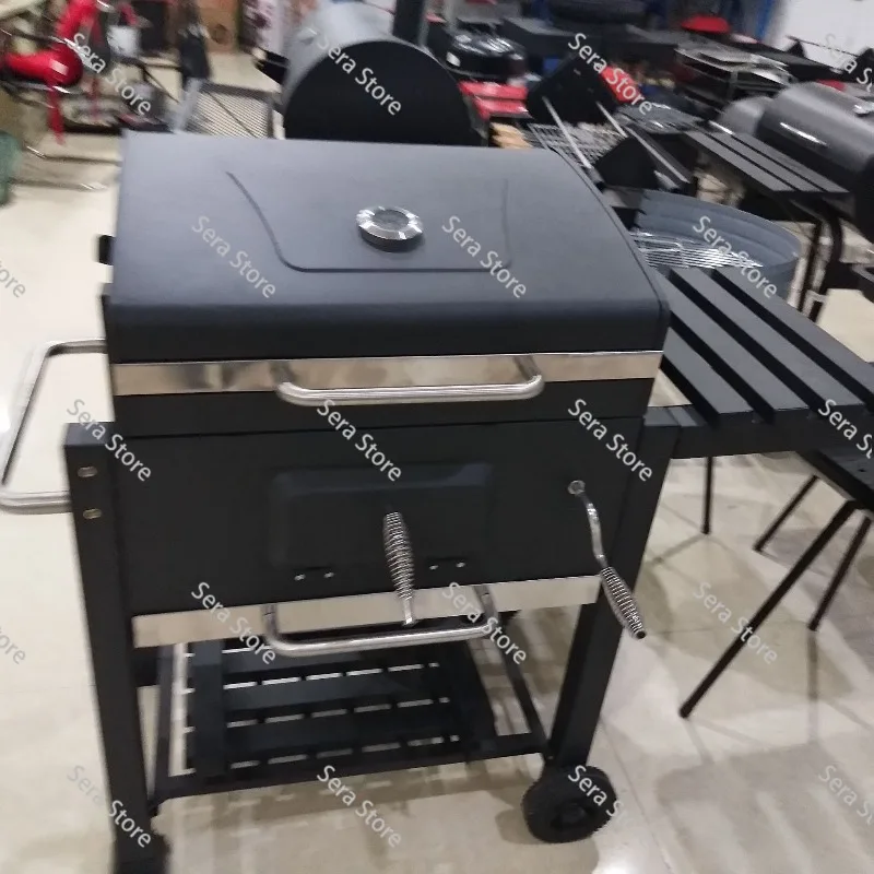 BBQ courtyard outdoor large environmental protection square barbecue grill large capacity stuffy oven