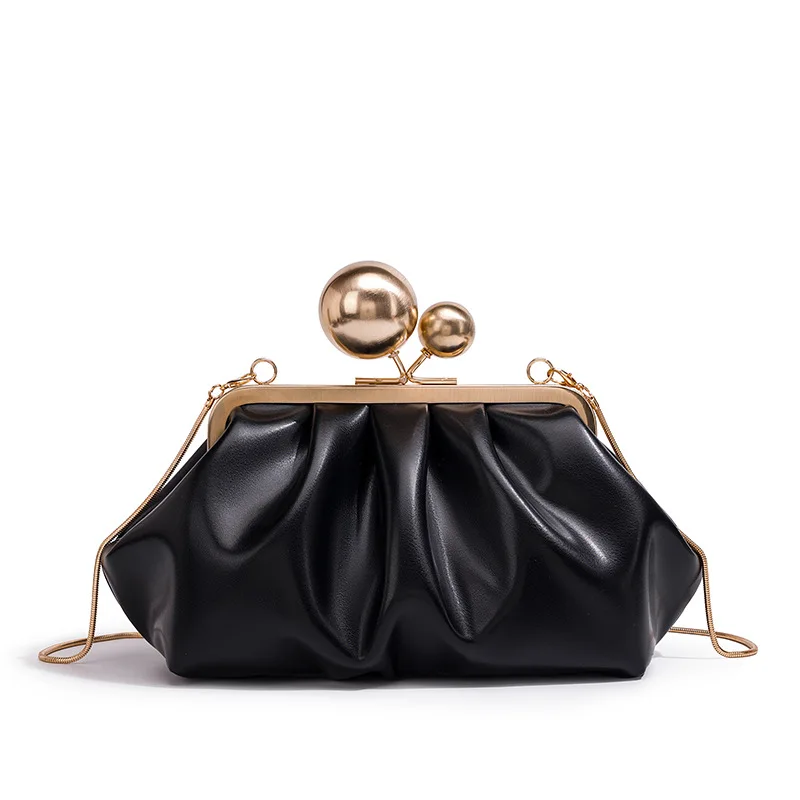 Girl Cute Pleated Clip Bag Niche Bag New Chain 2026 New Portable Shoulder Messenger Women's Bag Tide