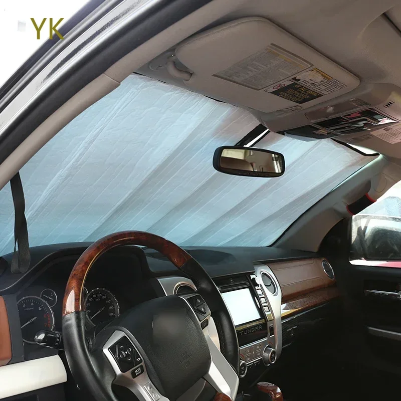 

Aluminum Foil Silver Car Front Windshield Thermal Curtain Shading Sunscreen Car Accessories For Toyota Tundra 2007-2021