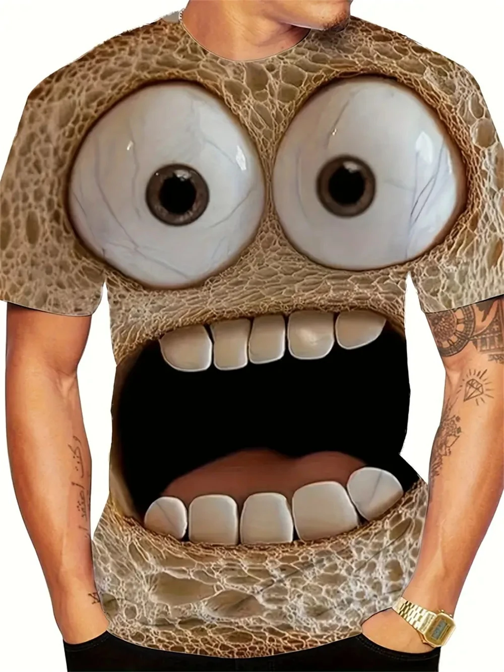 

New Summer Men's T-shirt Funny Printed Pattern Short Sleeve Summer Outdoor Fashion Round Neck Tops Oversize Loose Moto Clothing