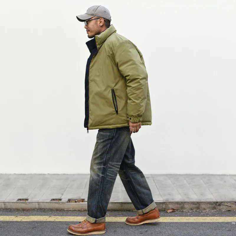 Molho Zhan Casacos masculinos para baixo jaqueta jeans jaqueta reversível espessada com penas de pato branco para inverno ajuste solto