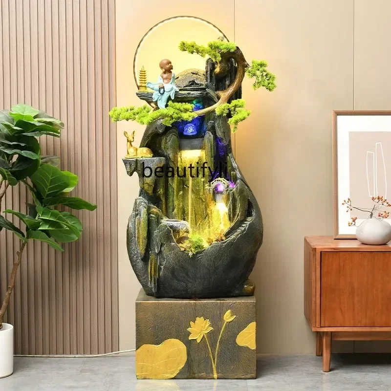Rockery flowing water fountain Chinese pastoral style living room courtyard office opening lucky decoration ornament