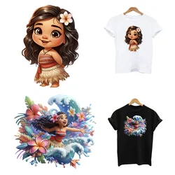Moana Disney Iron On Ironing Fusible Patches Heat Thermo-Adhesive Children's Clothing Thermal Transfer T Shirt Stickers Custom