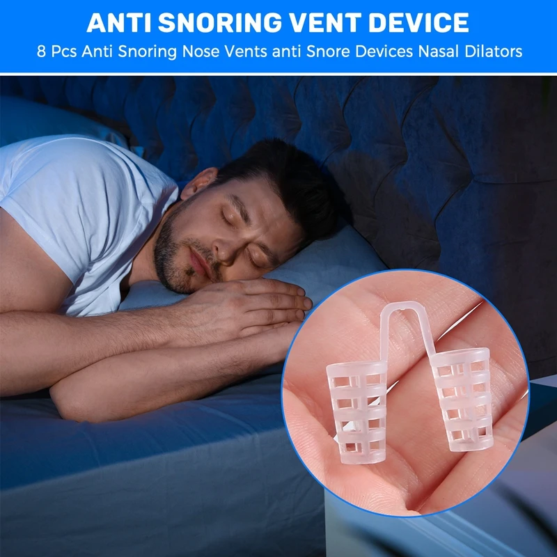 8 Pcs Anti Snoring Nose Vents Anti Snore Devices Nasal Dilators Easy Sleep Solution Breathing Aids To Heavy Congestion Relief Co