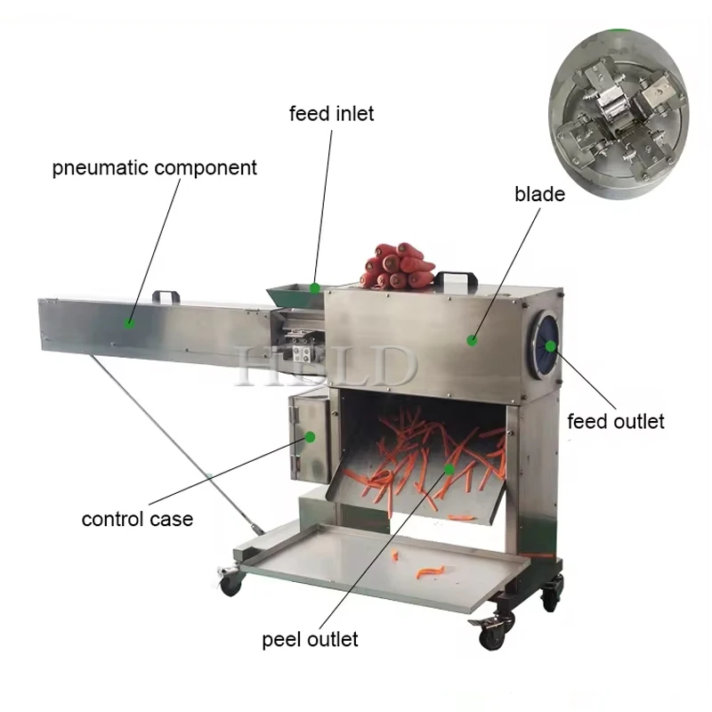 Industrial Vegetable Peeler, Commercial High-Yield Carrot Automatic Peeler