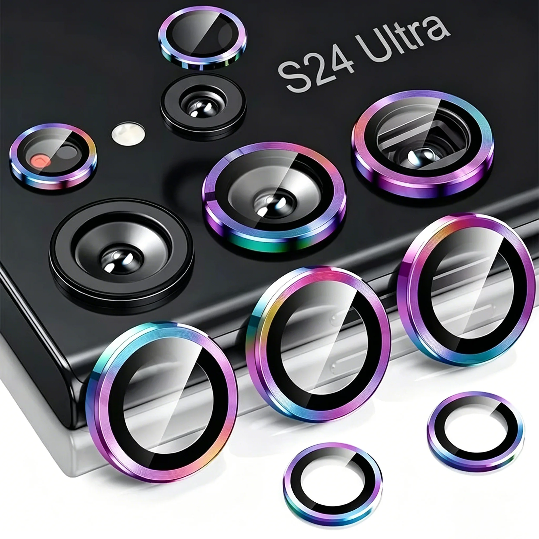 Camera Lens Protector For Samsung S26 S24 Ultra S23 Ultra S22 S24 Plus 9H Tempered Glass Screen Protectors Cover Film Metal Ring