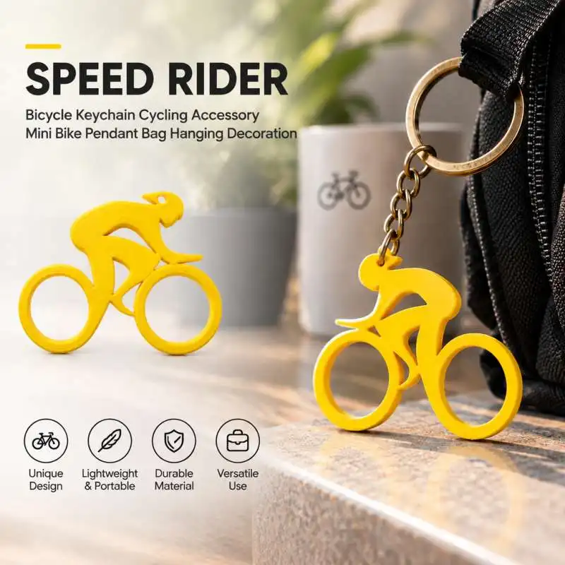 Speed Rider Bicycle Keychain Cycling Accessory Mini Bike Pendant Bag Hanging Decoration
