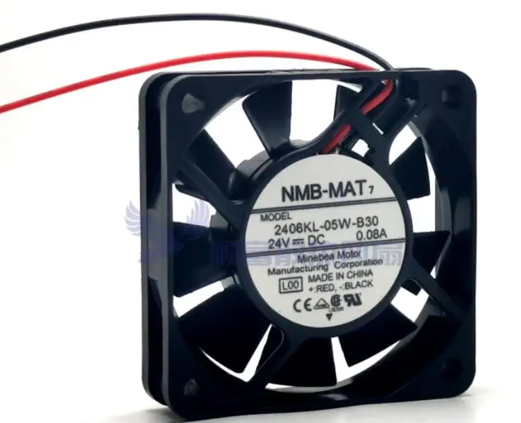 NMB 2406KL-05W-B30 DC 24V 0.08A 60x60x15mm 2-Wire Server Cooling Fan