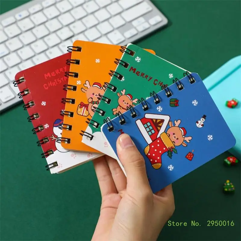 4Pcs Mini Christmas Notebooks Lined Small Notepads Christmas Party Favor for Student Kid Girl and Boy Writing Journaling