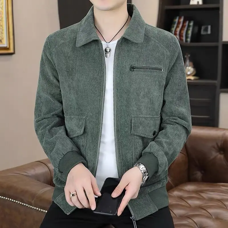 

​Men's Korean Corduroy Jacket 2025 Autumn Winter Warmth Fashionable Layering Piece​