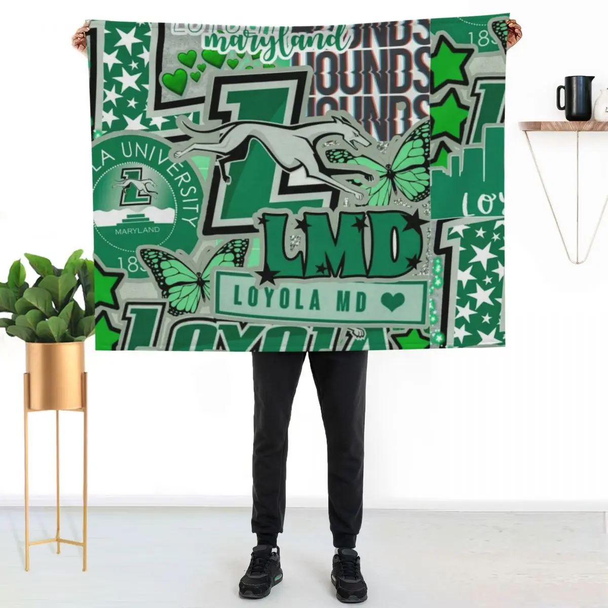 

Loyola University Maryland Collage Throw Blanket Breathable Lightweight Blanket for Adults Kids