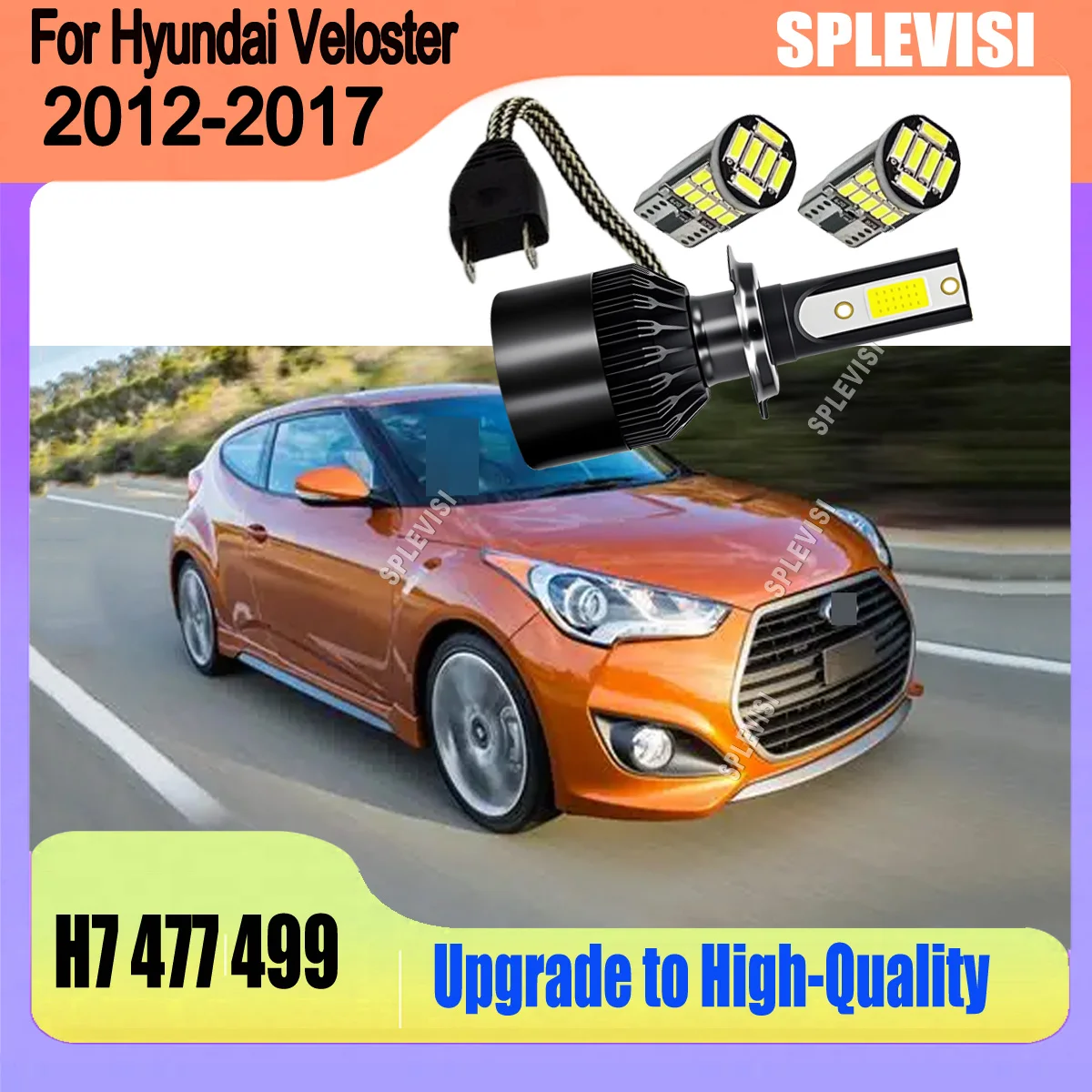 

LED H7 60W Headlight Bulbs White From Dull to Dazzling in 10 Minutes with Plug-n-Play For Hyundai Veloster 2012 2013 2014-2017
