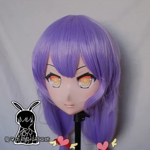 Máscara Kigurumi Anime Japonês com Peruca, Resina, Vestido Cruzado, Cabeça de Menina Bonita, Boneca Grande, Coelho 100