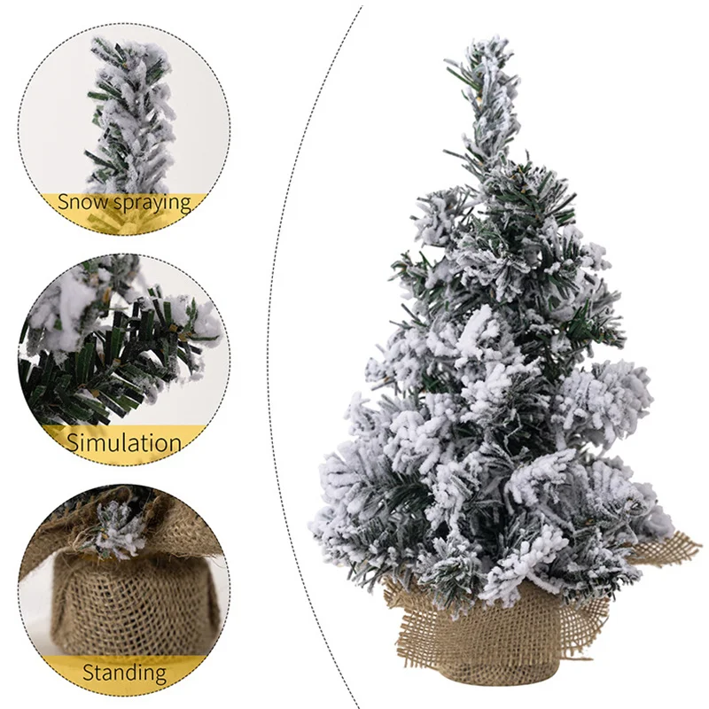 1Pc 20cm/30cm Mini Pine Christmas Tree Artificial Tabletop Decorations Festival Plastic Miniature Tree New Year Decor Xmas