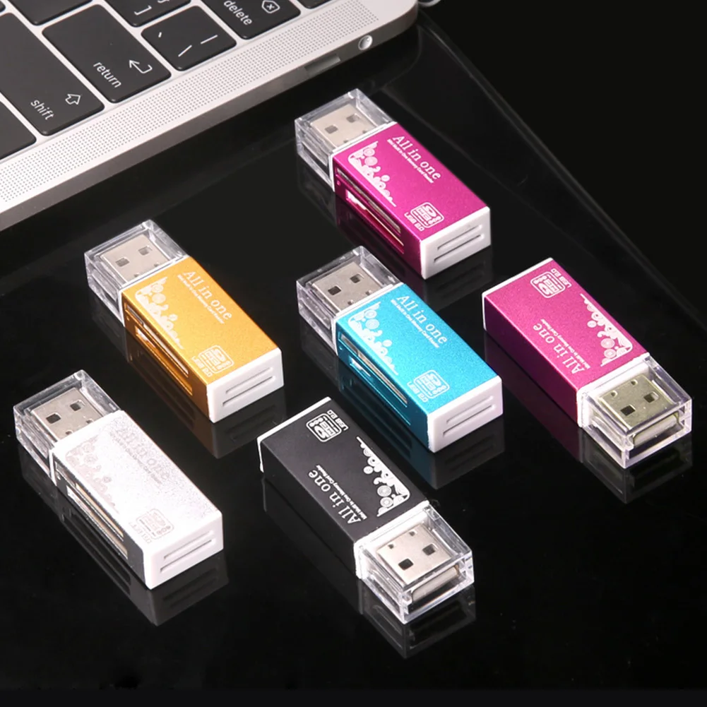 USB 2.0 Card Reader 4 in 1 Multi Card Reader Memory Adapter For Memory Stick Pro Duo Micro SD/T-Flash/M2/MS Card Reader