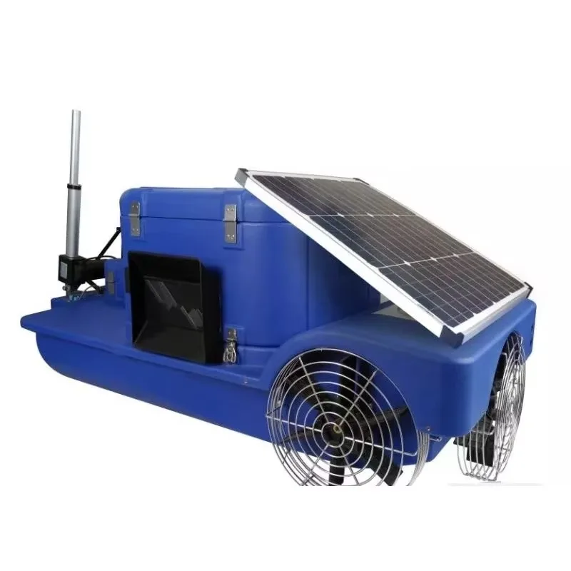 

Large-capacity solar-powered automatic fish feeder aquaculture