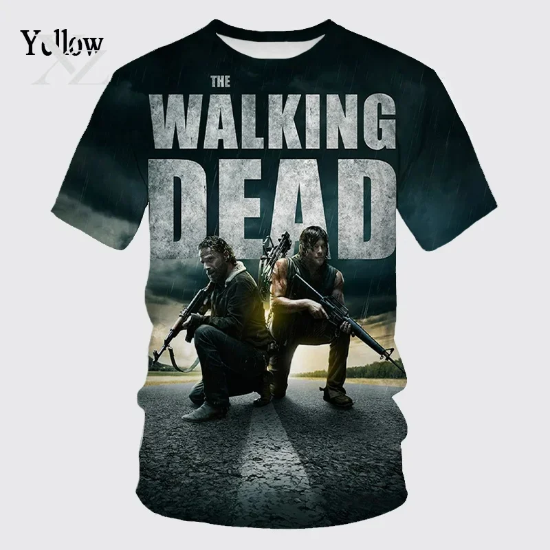 Hot Sale The Walking Dead 3D Printed T-Shirt Men's Summer Short Sleeve Top Fashion Oversized Tee Shirt Premium Horror TV Series
