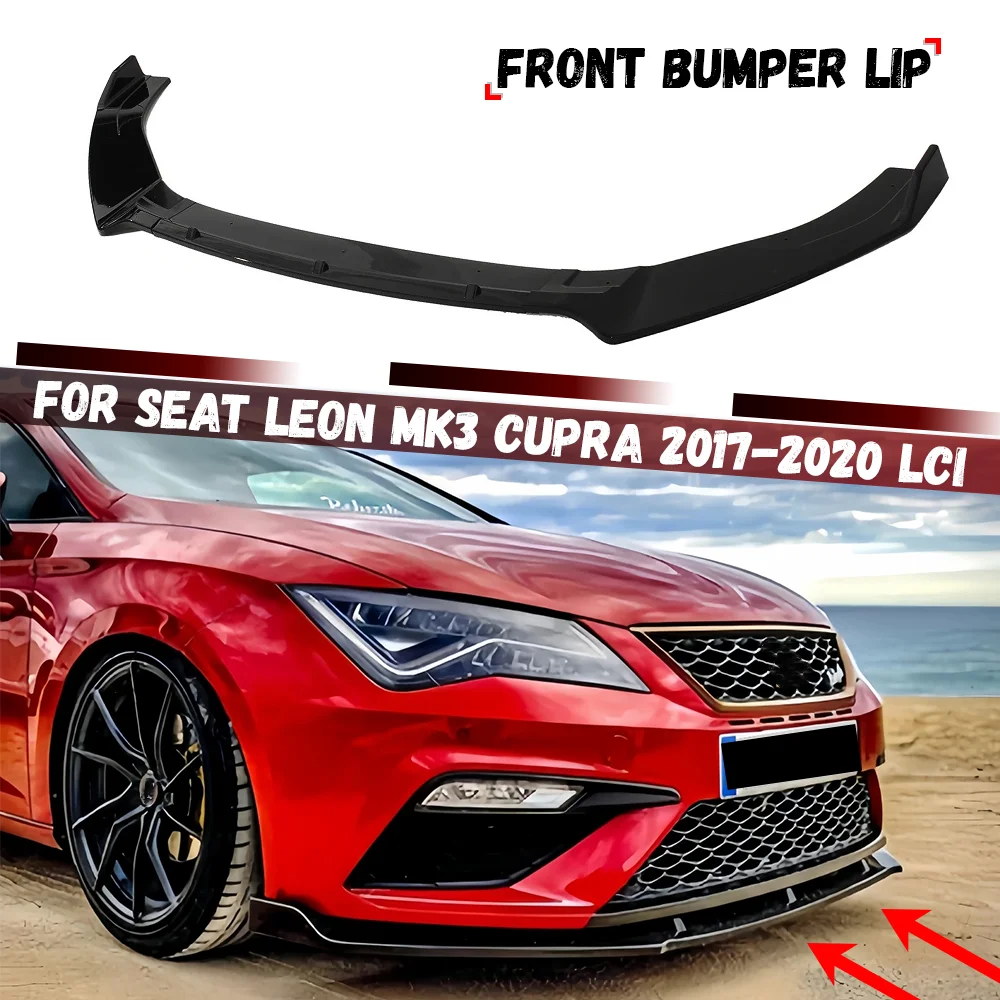 Image of Frontschürze Lip Spoiler Splitter Diffusor Trim Für Seat Leon MK3 MK3,5 S/S S/C S/T TDI TSI Cupra 2017 2018 2019 2020 Bodykits