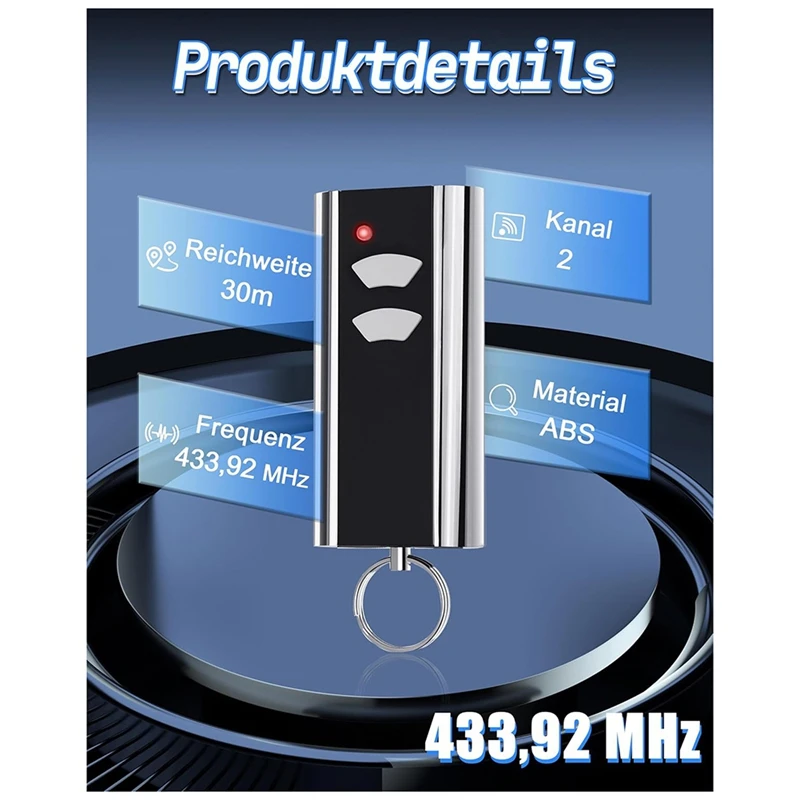 2 แพ็ค 433.92 Mhz ประตูโรงรถมือเครื่องส่งสัญญาณสําหรับเหล็กมาตรฐาน Entrematic RCU 433-2, RCU 433-4, EA433 2KS, T433-4
