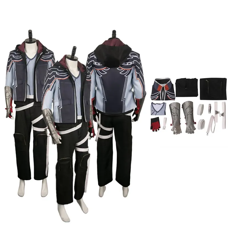 Tekken Jin Kazuma Cosplay Costume Adult Men Jacket Coat Pants Outfits Halloween Carnival Party Disguise Suit