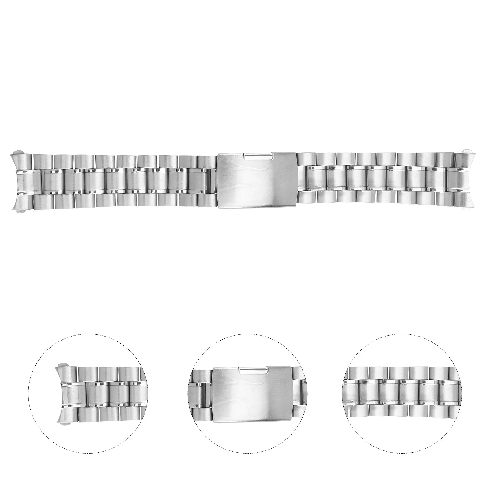 

22Mm Curved End Stainless Steel Watch Band Silver 185Mm Length 3.5Mm Thick Durable Replacement Strap For Men Women