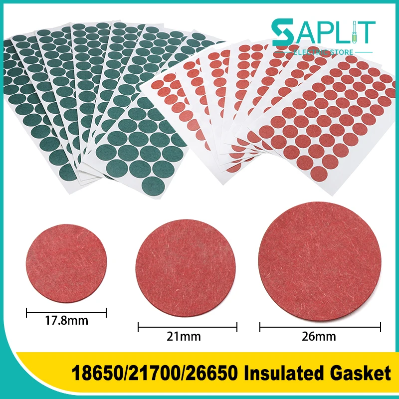 Green/Red/White Insulated Gaskets 18650 21700 26650 Li-ion Pack Cell Barley Adhesive Paper Glue Fish Electrode Insulation Pads