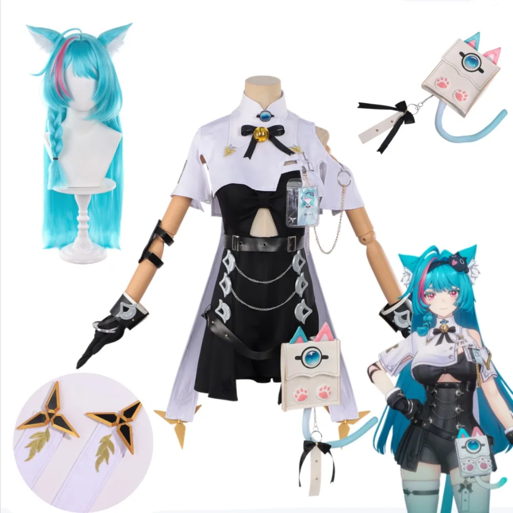 

Neverness To Everness Mint Awakener Uniform Cosplay Full Set Wig Accessories Adult Women Anime Game Halloween Comic Con Costume