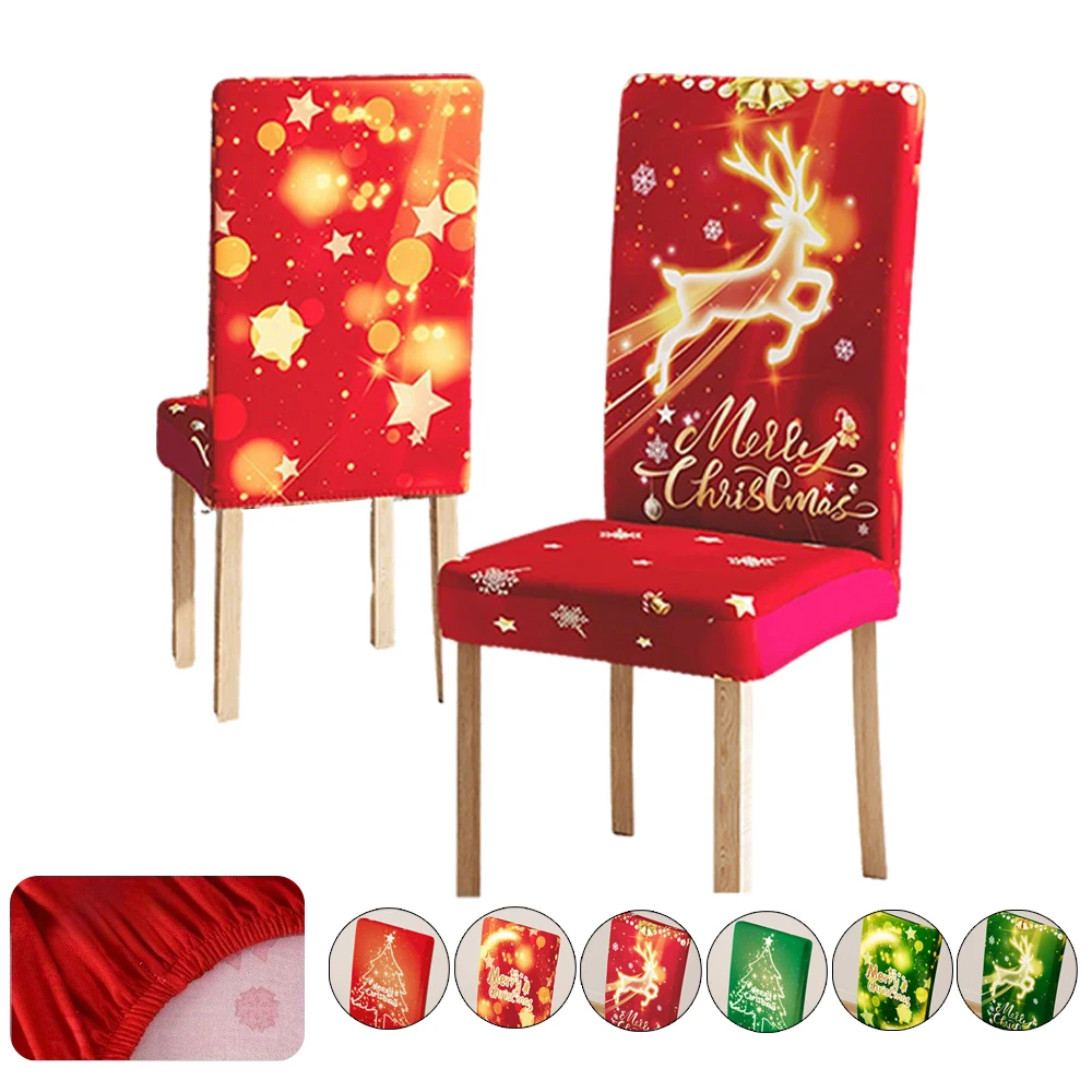 

2026 1Pieces Set Xmas Chair Covers for Dining Room Banquet Hotel Christmas Dustproof Chair Protective Case Pokrowce Na Krzesła