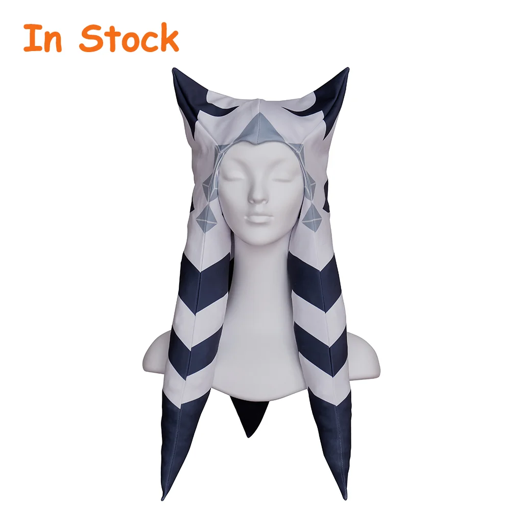 재고 Ahsoka 타노 코스프레 모자, 애니메이션 따뜻한 후드 판타지 모자, 여성 할로윈 코스튬 액세서리 소품