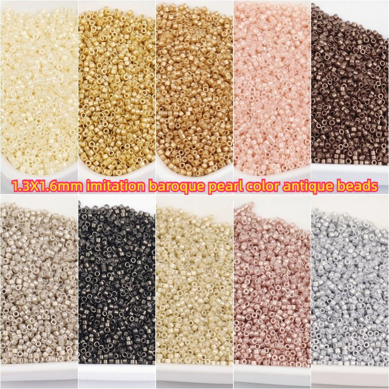 

Super Excellent 1.6mm Baroque Antique Beads, Handmade DIY Beaded Loose Beads Shuttle Weaving Material