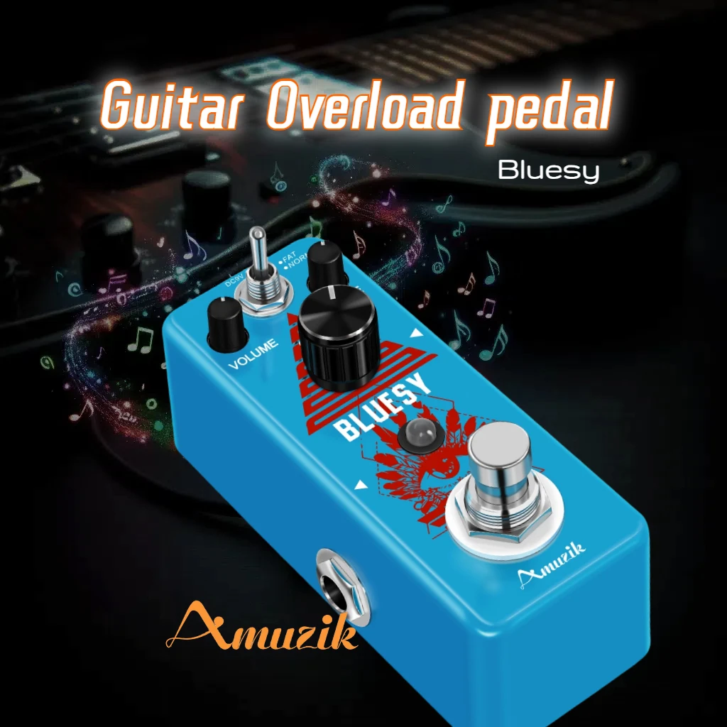 

Amuzik Guitar Pedal Blues Style Overdrive Effects Tube Amplifier Simulation Dynamic Expression Effectors Distinct Tone Bluesy