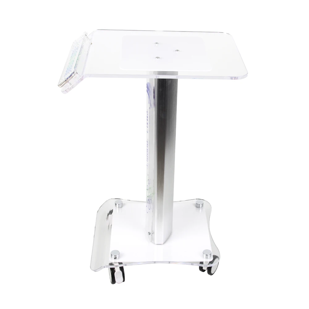 Clear Acrylic 4 Wheel Mobile Portable Facial Beauty Machine Salon Trolley