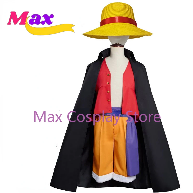 

Max Anime Costume Monkey D. Luffy Cosplay Trench Coat and Sorts Suits Hat Halloween Party Performance Clothing Custom size