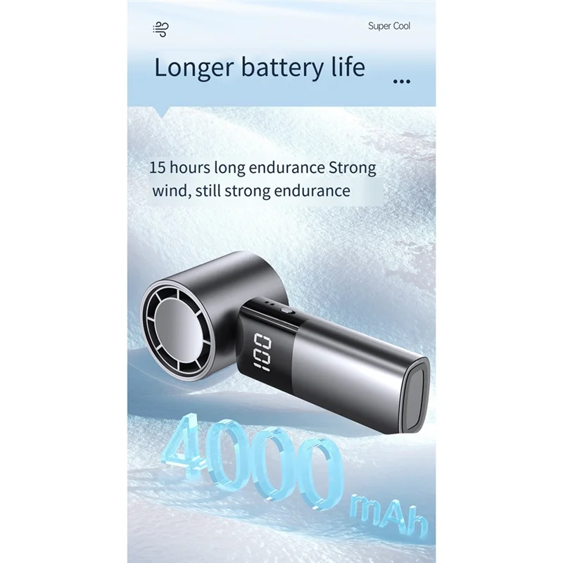 

Mini Violent Turbo Fan Ручной высокоскоростной вентилятор USB-зарядка Открытый турбо-портативный вентилятор Пластиковый 100-скоростной регулируемый маленький вентилятор, A-
