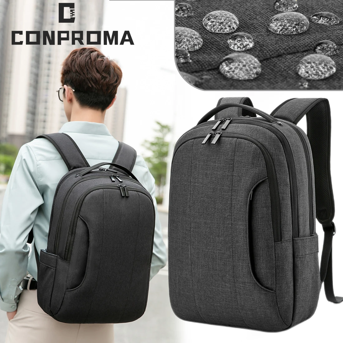 Laptop Bag 15.6 inch Men's Large Capacity Travel Backpack Fashion Male Hiking Bag Outdoor Pack Waterproof Teens Oxford Daybag