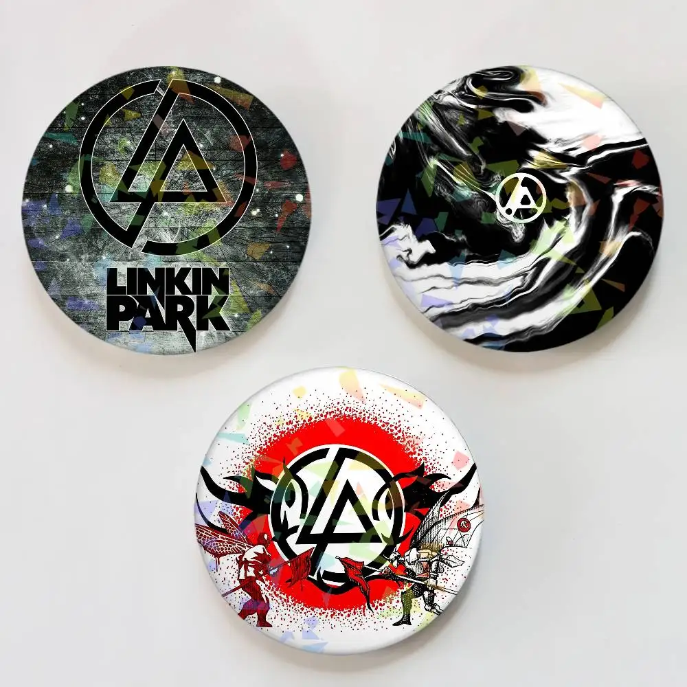 Band L-Linkin P-Park Fashion Round Badge for Backpack Accessories Laser Lapel Pins Jewelry Gifts