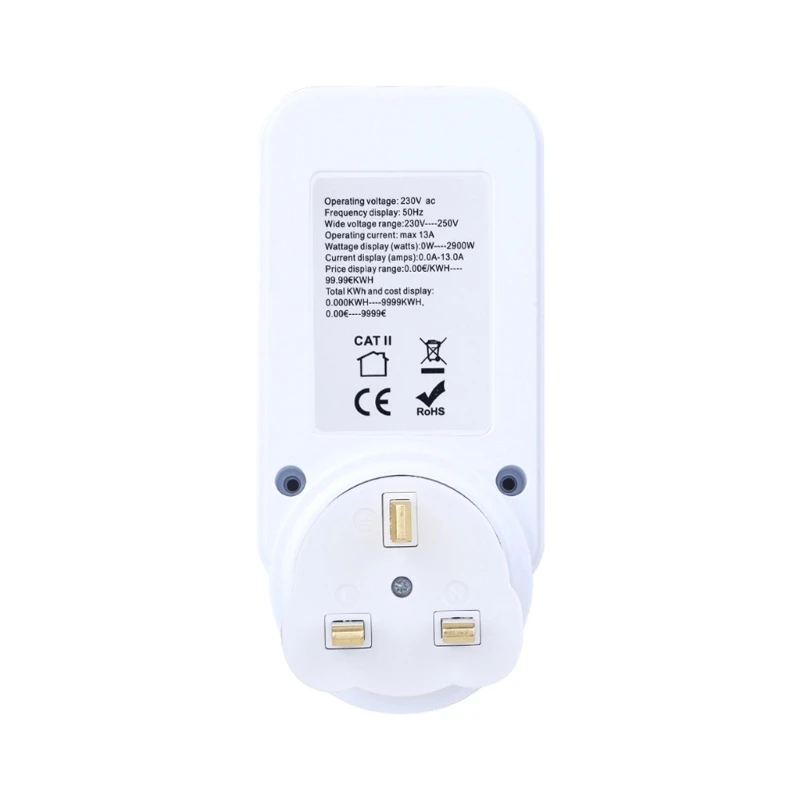 Electricity Meter for Sockets 8 Mode Ammeter Energy Cost Power Watt Meter with Usage Time Power 