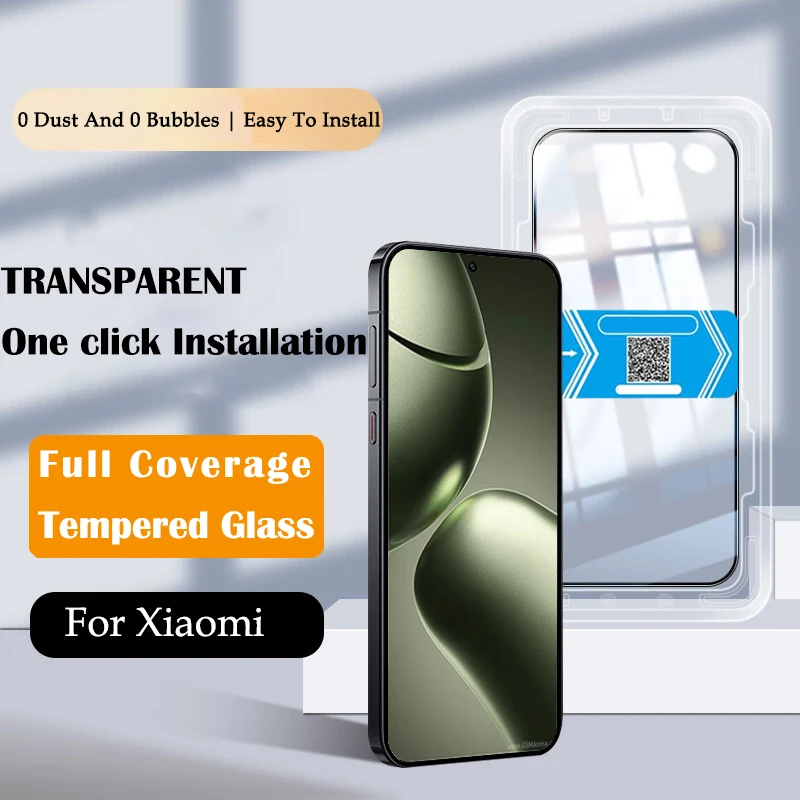 

3D One-click Installation Cover Tempered Glass For Xiaomi 15 13T 14T 12T 11T Pro 13 14 Poco X6 Neo X5 Pro X4 GT Screen Protector